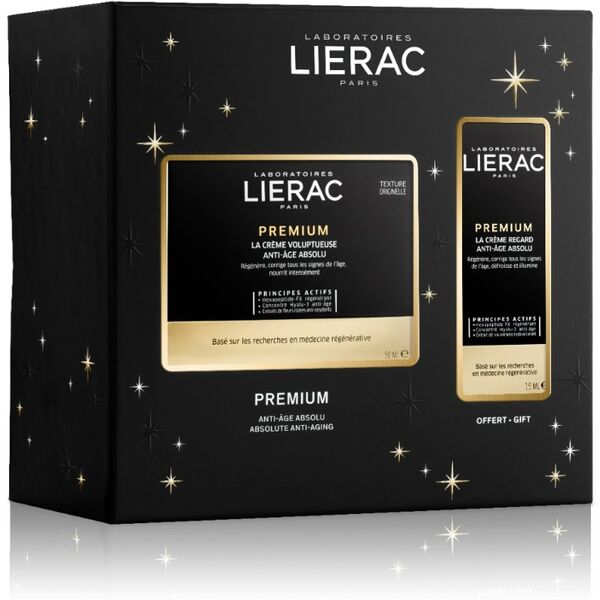 lierac coffret premium voluptuose crema ricca antietà + contorno occhi