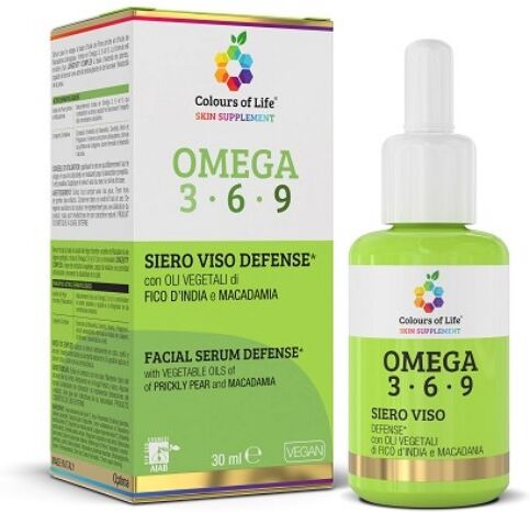 colours of life siero viso con omega 3, 6 e 9 da 30 ml