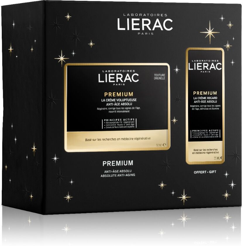 lierac coffret premium voluptuose crema ricca antietà + contorno occhi