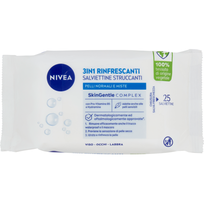 Nivea Salvietti Struccanti Pelle Normale/Mista 25pz Nivea Salvietti Struccanti Pelle Normale/Mista 25pz
