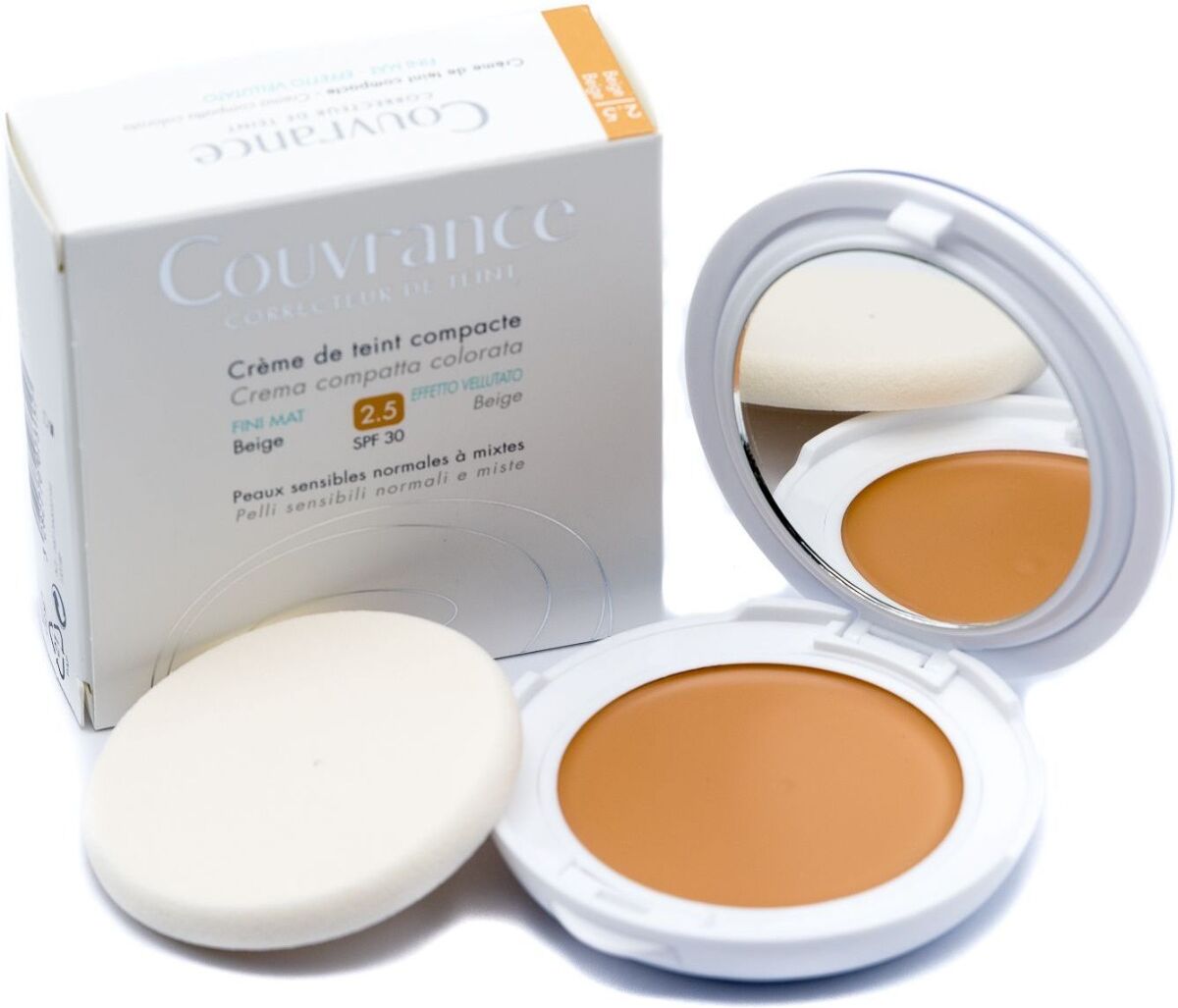 Avene Couvrance Crema Compatta Colorata Oil Free 2.5 Beige SPF 30 10 g