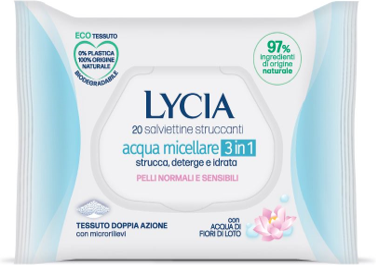 Lycia Salviettine Struccanti Acqua Micellare 3 In 1 20 Pezzi