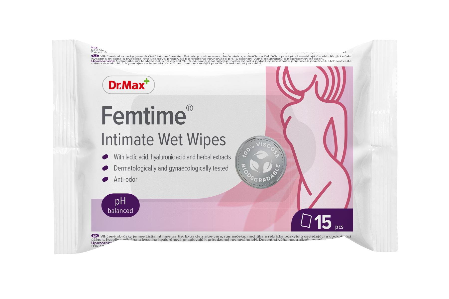 Dr.Max Femtime Intimate Wet Wipes 15 Pezzi