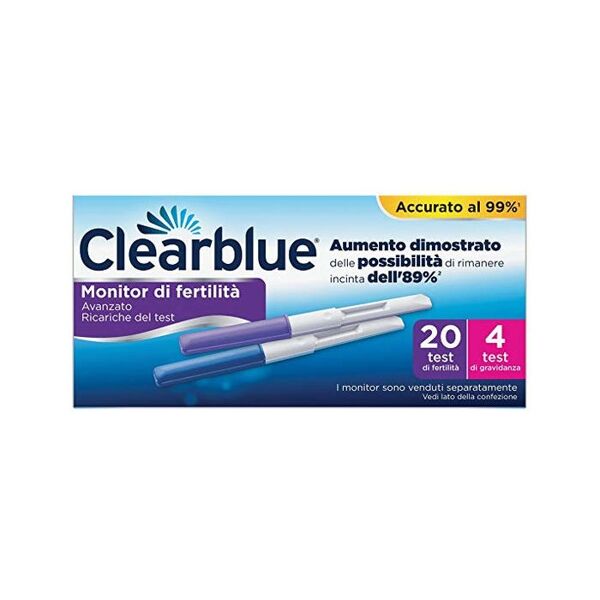 clearblue advanced test di ricambio per monitor di fertilità 20 test di fertili