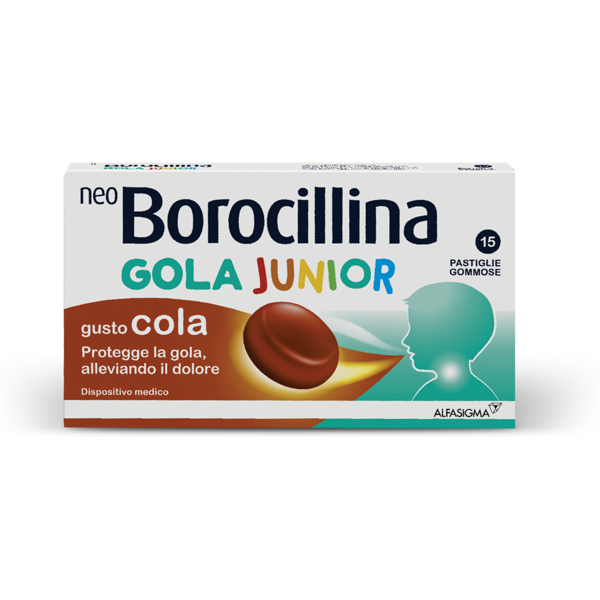 neoborocillina gola junior gusto cola 15 pastiglie