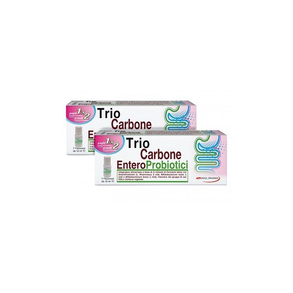 pool pharma trio carbone enteroprobiotico integratore di fermenti lattici 7 flaconcini 10 ml