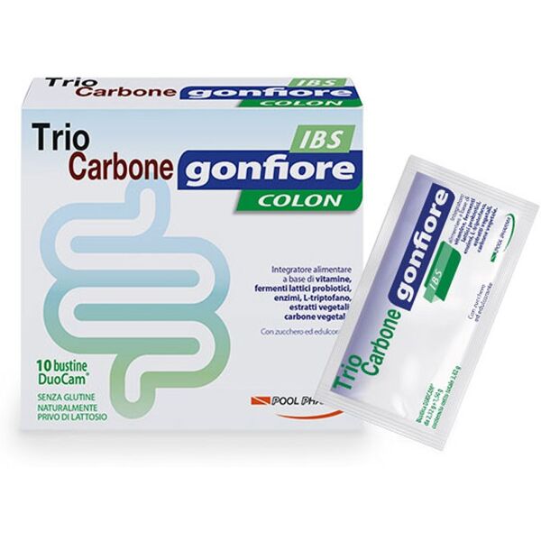 pool pharma trio carbone gonfiore colon ibs 10 bustine