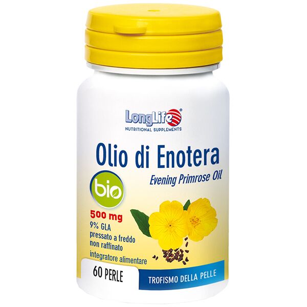 long life longlife olio di enotera bio 500 mg integratore per la pelle 60 perle