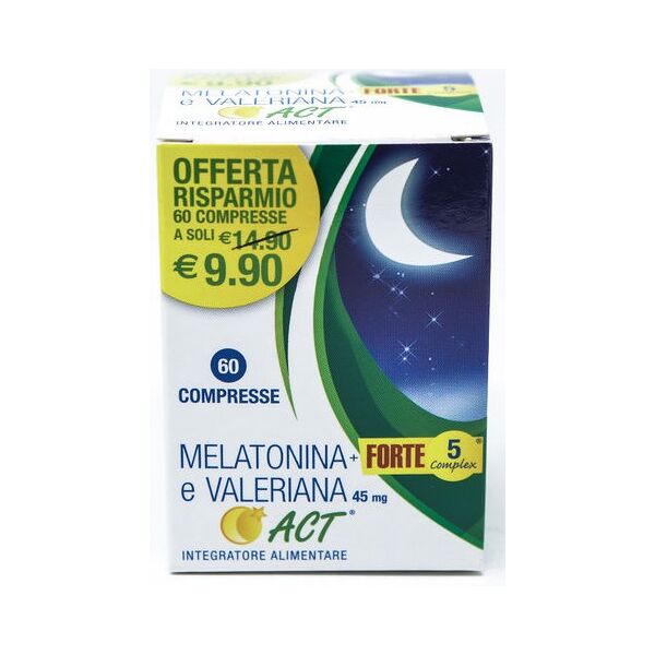 f&f melatonina+ forte 5 complex e valeriana act 60 compresse