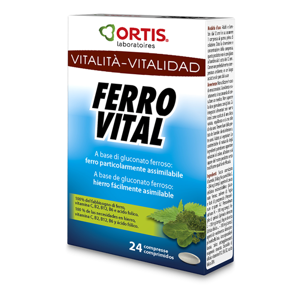 ortis laboratoires ferro vital plus integratore di ferro 24 compresse