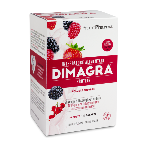 promopharma dimagra protein red fruit 10 bustine