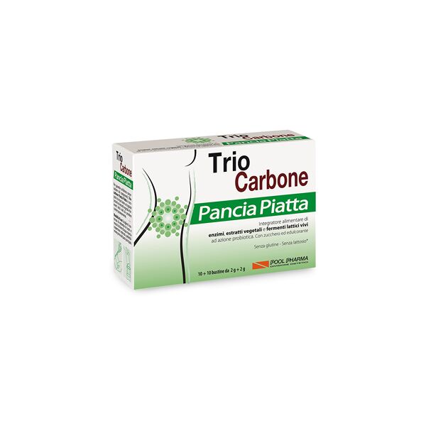 pool pharma trio carbone pancia piatta integratore contro gonfiore addominale 10+10 bustine