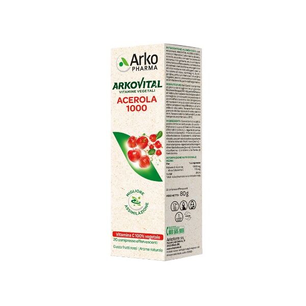 arkopharma arkovital acerola 1000 20 compresse effervescenti