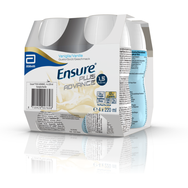 ensure abbott  plus advance vaniglia 4x220ml