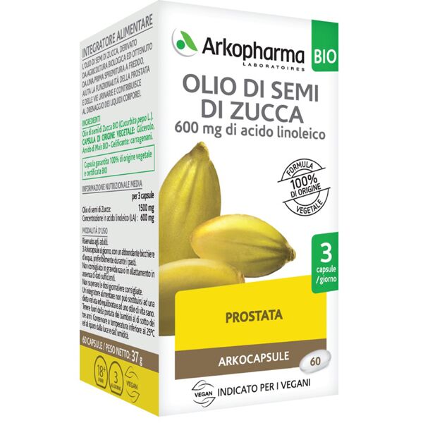 arkopharma olio di semi di zucca bio 60 capsule