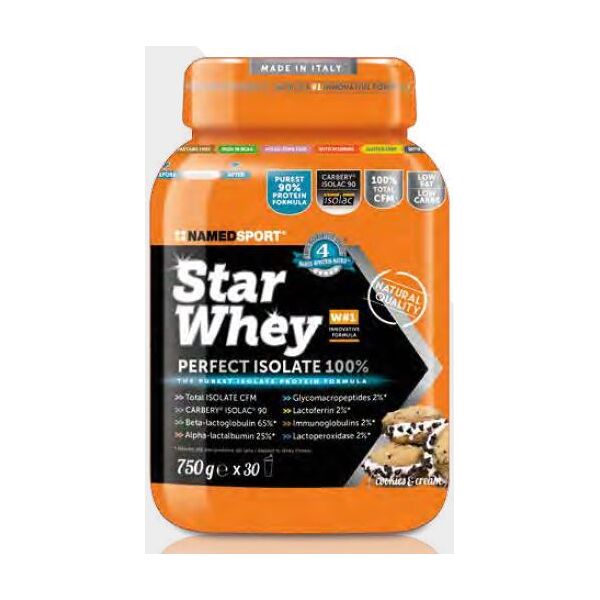 named sport star whey isolate cookies&cream integratore di proteine isolate del