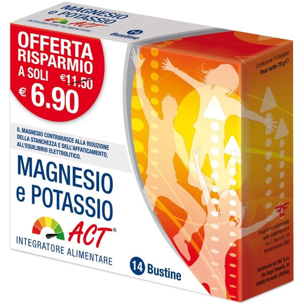 f&f magnesio potassio act integratore 14 bustine