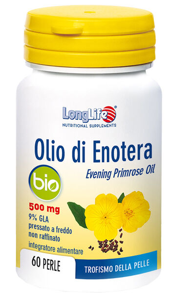 long life longlife olio di enotera bio 500 mg integratore per la pelle 60 perle