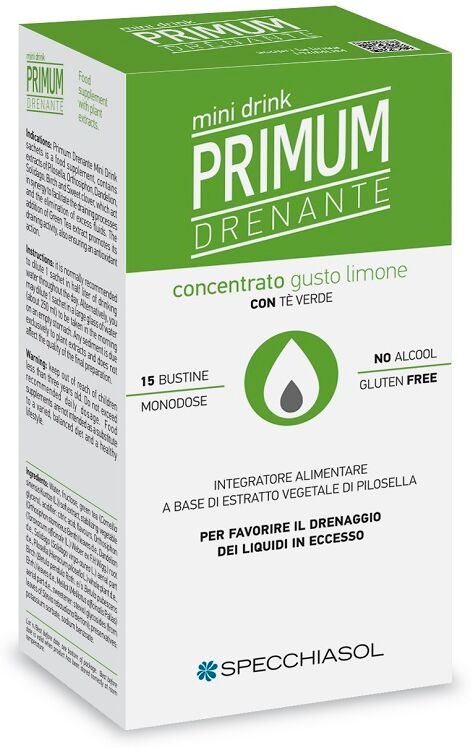 Specchiasol Primum Dren Minidrink Limone Con Tè Verde 15 Bustine