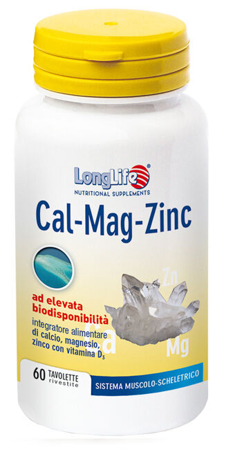 Long Life Longlife Cal Mag Zinc Integratore Ossa 60 Tavolette