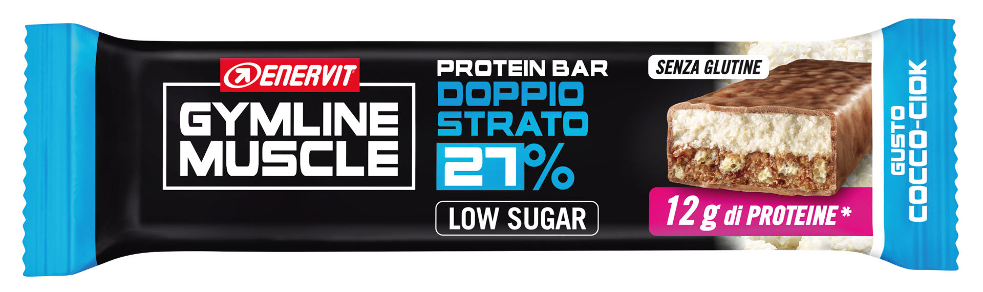 Enervit Gymline Muscle Protein Bar 27% Doppio Strato Cocco-Ciok 1 Pezzo