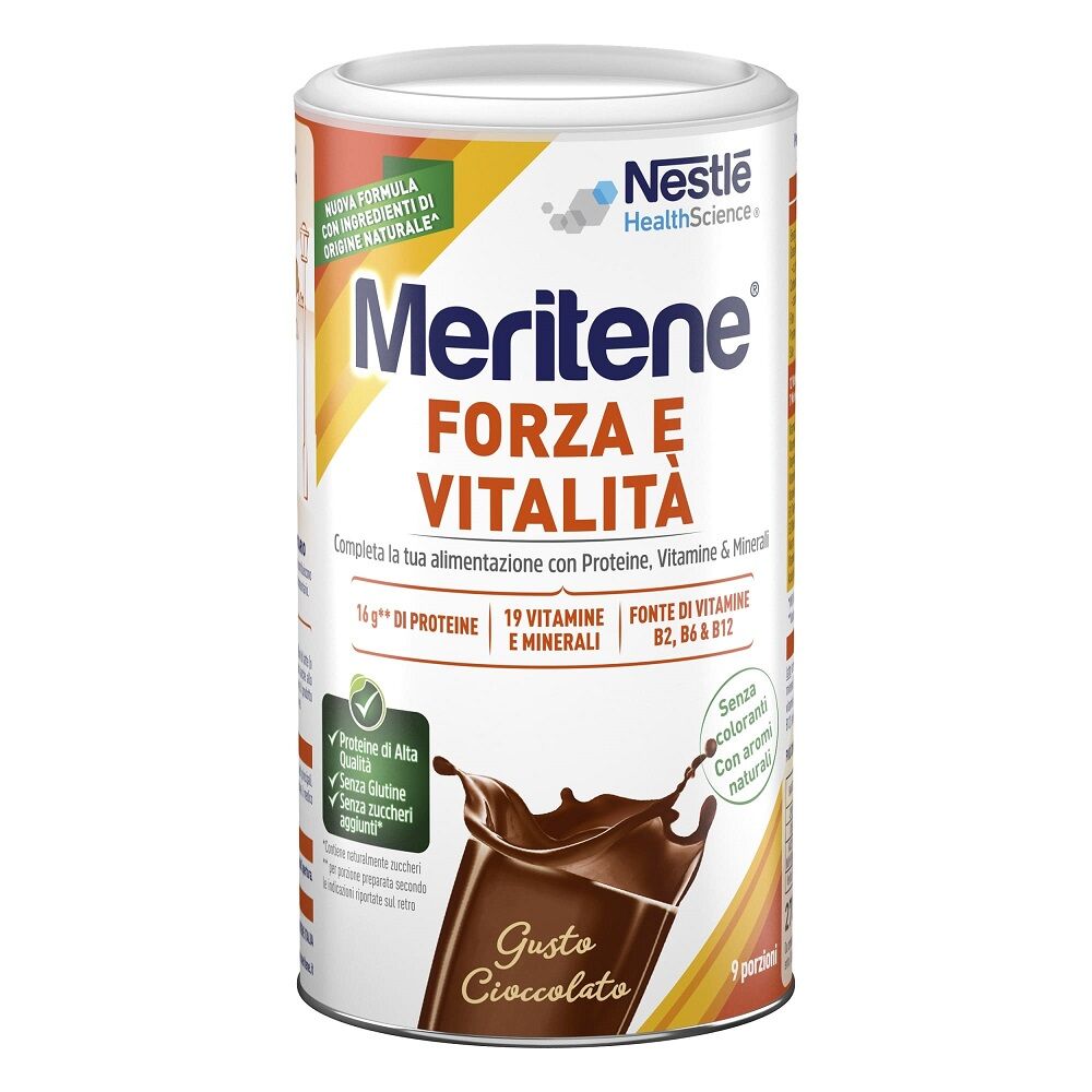 Meritene Forza e Vitalità Polvere Cioccolato Integratore Proteine Vitamine e Mi