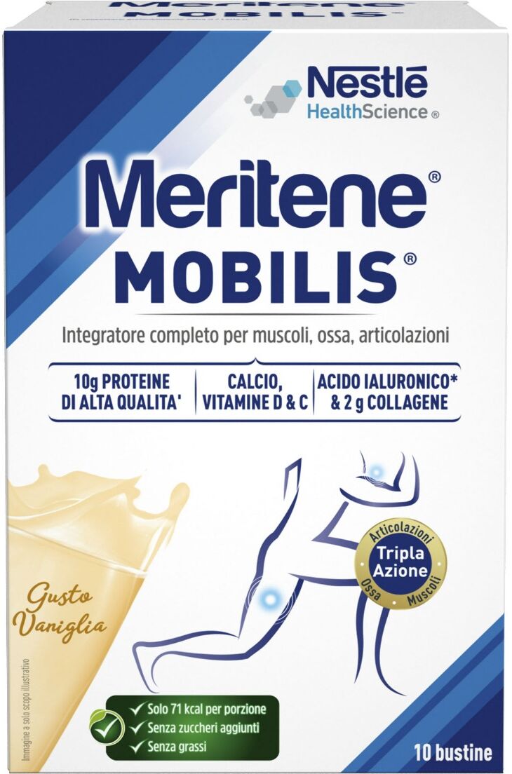 Meritene Mobilis Vaniglia Integratore Muscoli Ossa Articolazioni 10 bustine