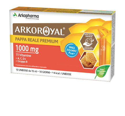 Arkopharma Arkoroyal Pappa Reale Premium 1000 mg + Vitamine 10 Flaconcini