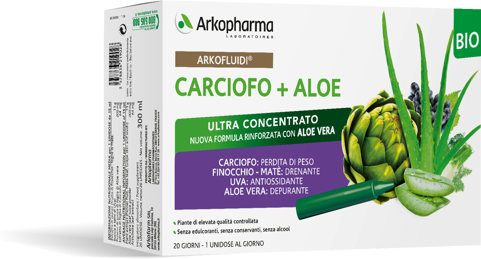 Arkopharma Arkofluidi® Carciofo + Aloe Vera Bio