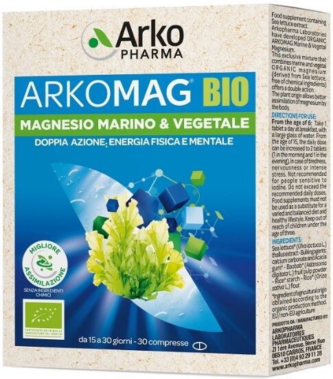 Arkopharma Arkomag Bio Magnesio Marino e Vegetale 30 compresse