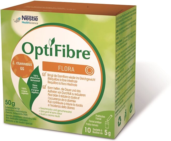 Nestle Optifibre Flora Integratore Di Fibre Contro la Diarrea 10 Bustine Da 5 g