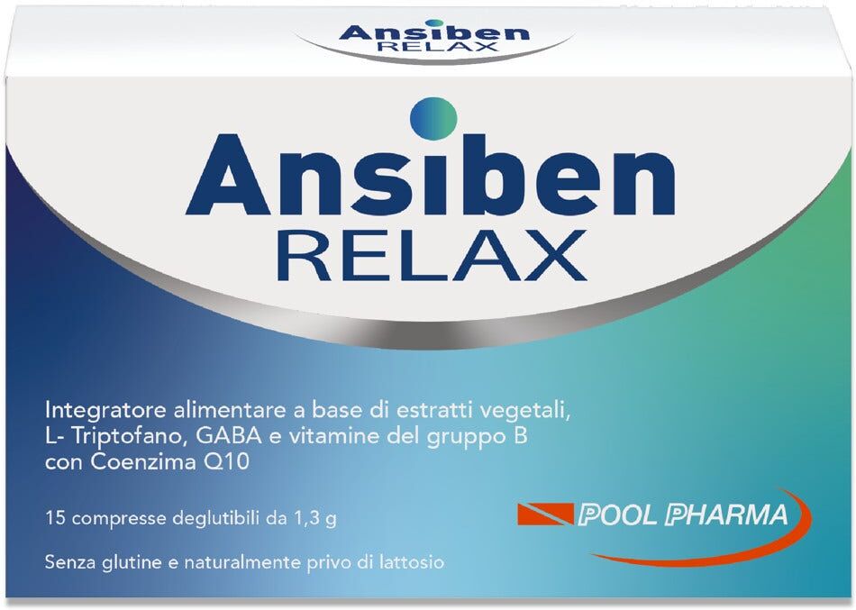 Pool Pharma Ansiben Relax Integratore Contro Ansia e Stress 15 Compresse