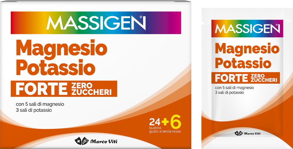 Massigen Magnesio Potassio Forte Zero Zucchero 24 + 6 Bustine