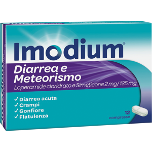 Imodium Diarrea E Meteorismo 12 Compresse
