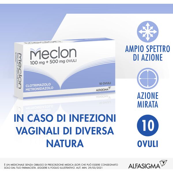 meclon 100 + 500 mg 10 ovuli vaginali