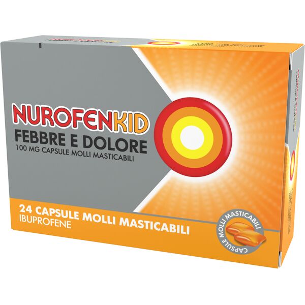 nurofen kid febbre e dolore 100 mg 24 capsule masticabili