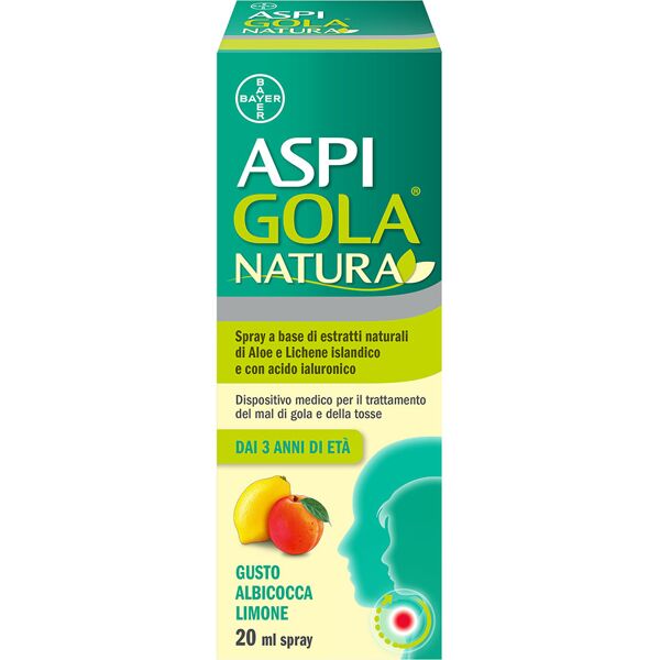 aspirina aspi gola natura spray albicocca-limone 20ml