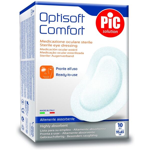 pic optisoft comfort medicazione oculare adesiva sterile 95x65mm 10 pezzi