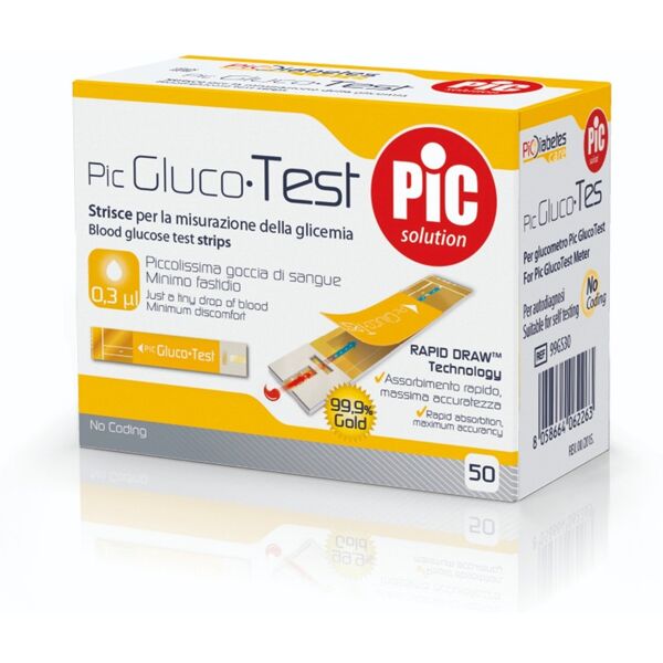 pic gluco test strisce reattive glicemia 50 pezzi