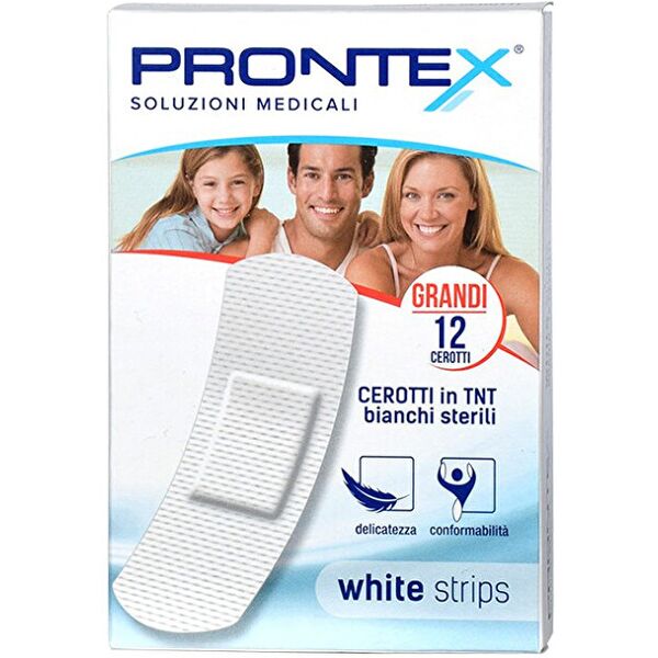 prontex safety  white strips cerotti bianchi grandi 12 pezzi