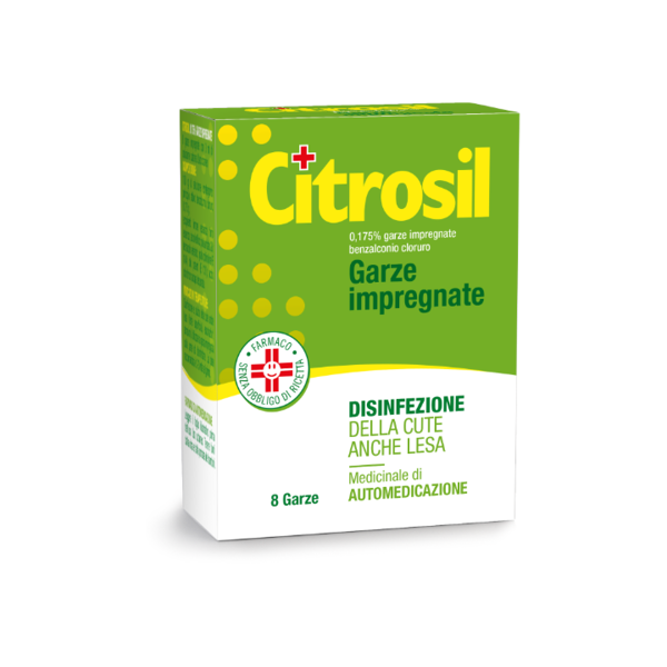 citrosil 0,175% benzalconio cloruro garze impregnate 8 pezzi