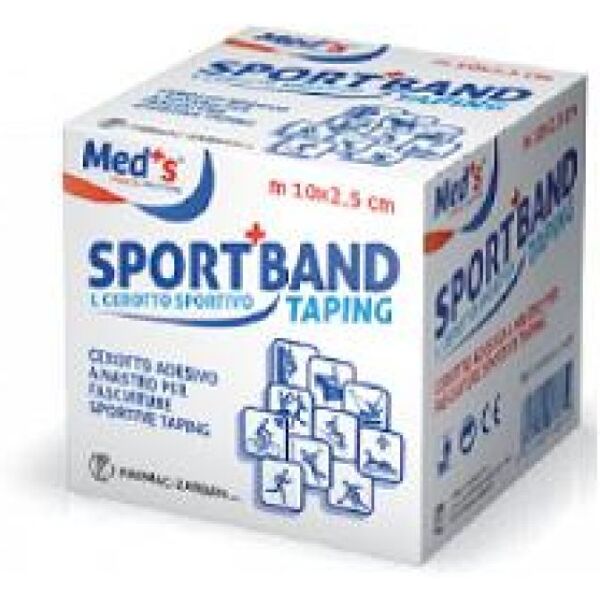 farmac-zabban med's sport band cerotto adesivo nastro fasciature sportive taping 10 m x 3,8 cm