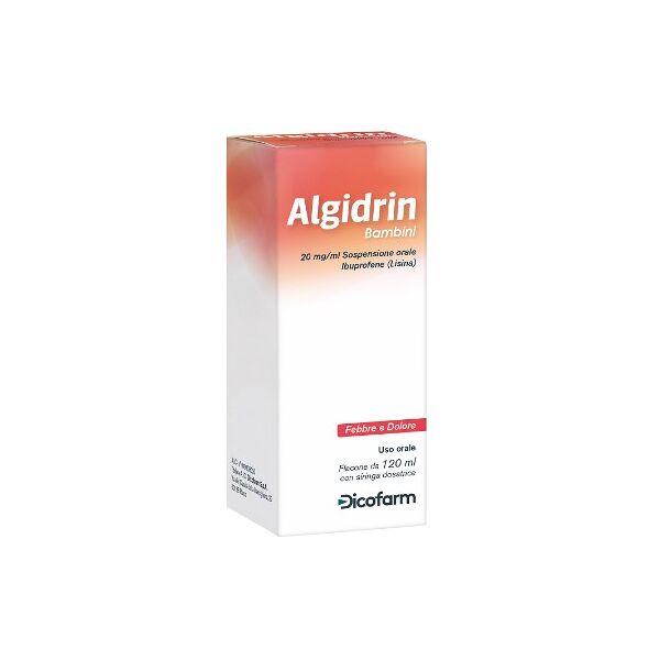 dicofarm algidrin bambini sospensione orale 120 ml 20 mg/ml + siringa 5 ml