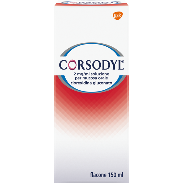 gsk corsodyl soluzione orale 200 mg/150 ml