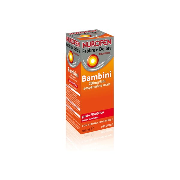 nurofen febbre e dolore bambini 200 mg/5 ml gusto fragola 100 ml