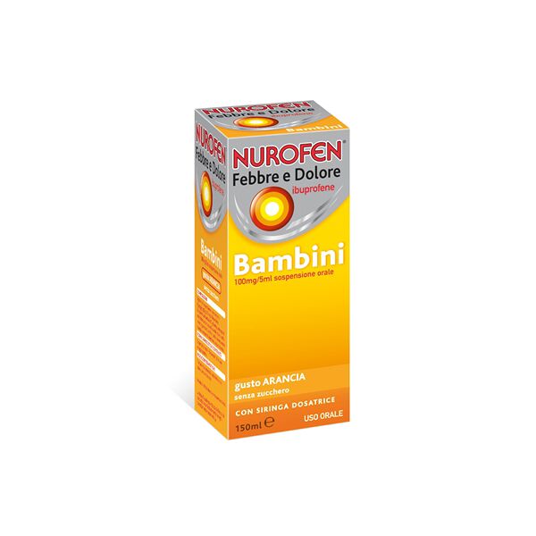 nurofen febbre dolore bambini 100 mg/5 ml gusto arancia 150 ml