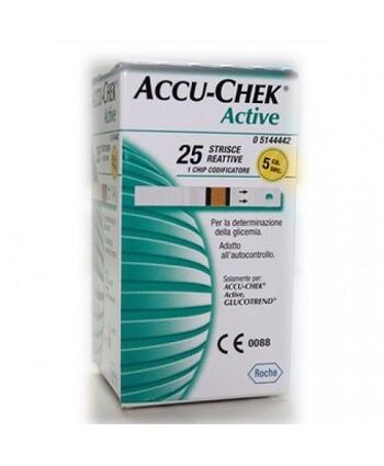 accu-check accu-chek active strisce reattive glicemia 25 pezzi