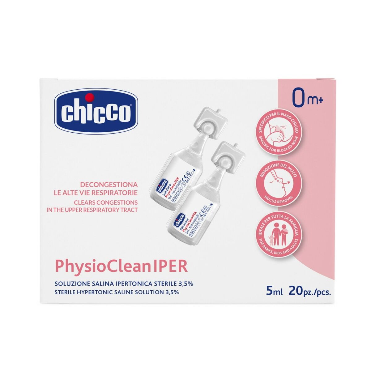 Chicco Physioclean Soluzione Ipertonica 20 Pezzi 5Ml