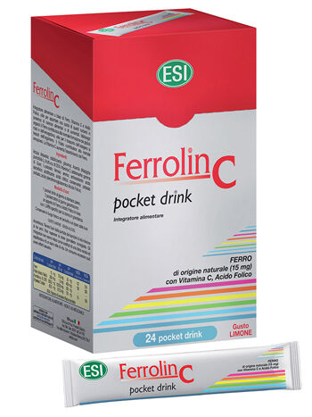 Esi Ferrolin C Pocket Drink Integratore Ferro 24 Bustine