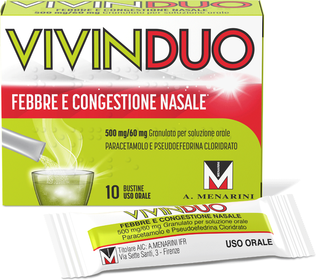 Vivin duo Febbre Congestione Nasale 10 Bustine